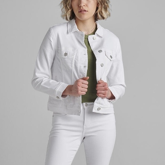 JAG Kiara Classic Denim Jacket Size XS In White - Picture 2 of 12